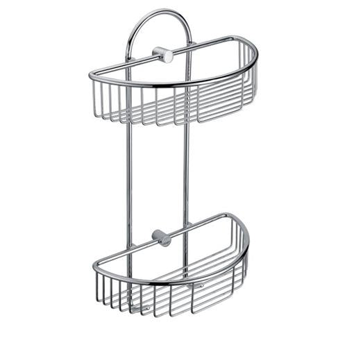 Alfi - Polished Chrome Wall Mounted Double Basket Shower Shelf Bathroom Accessory