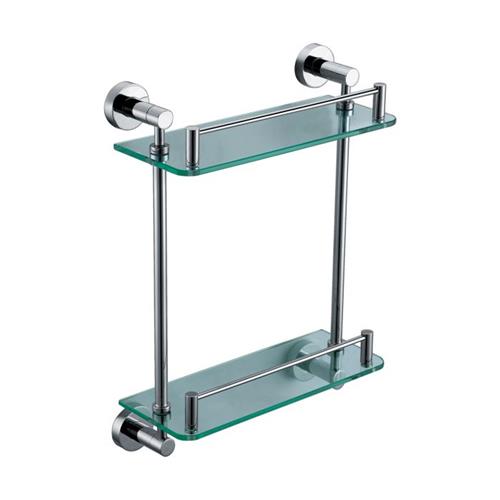 Alfi - Polished Chrome Wall Mounted Double Glass Shower Shelf Bathroom Accessory