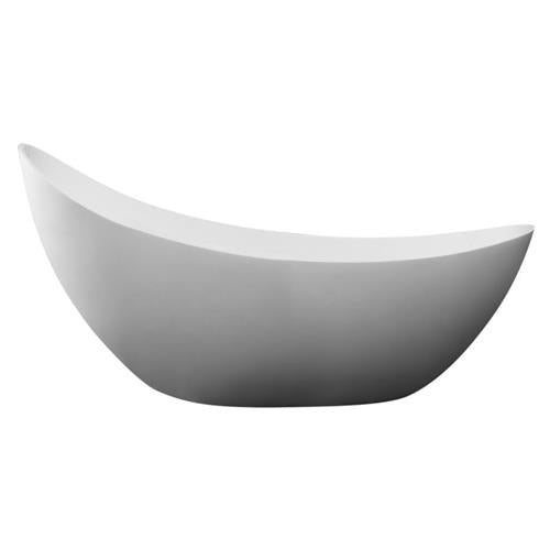 Alfi - 73 Inch White Solid Surface Smooth Resin Soaking Slipper Bathtub