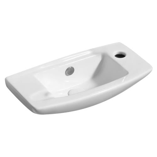 Alfi - White 20 Inch Small Wall Mounted Ceramic Sink with Faucet Hole