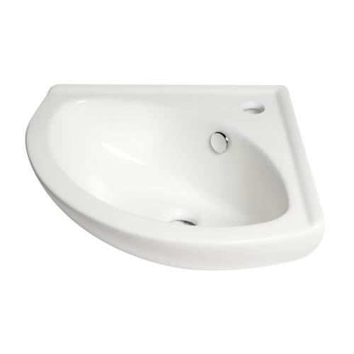 Alfi - White 22 Inch Corner Wall Mounted Ceramic Sink with Faucet Hole