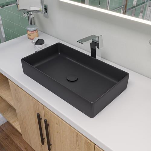 Alfi - 24 Inch Modern Rectangular Above Mount Ceramic Sink
