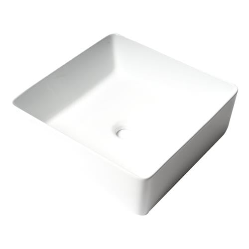 Alfi - 16 Inch Modern Square Above Mount Ceramic Sink