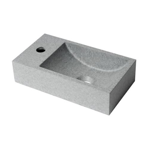 Alfi - 16 Inch Small Rectangular Solid Concrete Gray Matte Wall Mounted Bathroom Sink