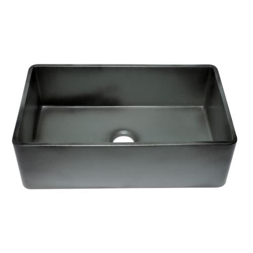 Alfi - Concrete Color 33 inch Reversible Single Fireclay Farmhouse Kitchen Sink