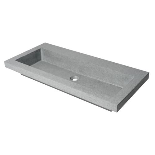 Alfi - 40 Inch Solid Concrete Gray Matte Trough Sink for the Bathroom