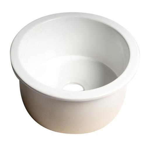 Alfi - Round 18 Inch x 18 Inch Undermount / Drop In Fireclay Prep Sink