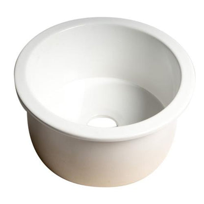 Alfi - Round 18 Inch x 18 Inch Undermount / Drop In Fireclay Prep Sink