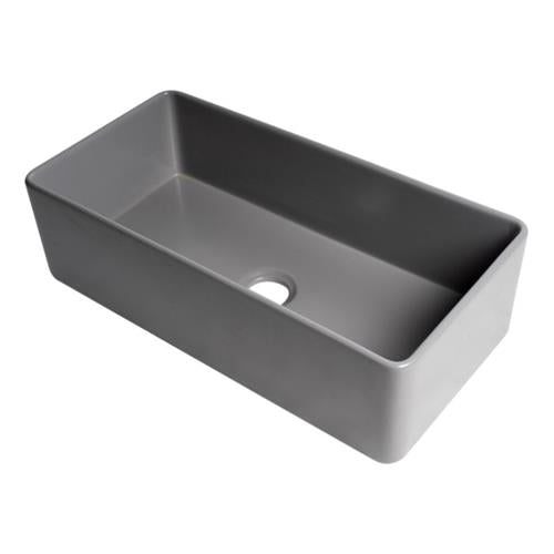 Alfi - 36 Inch White Thin Wall Single Bowl Smooth Apron Fireclay Kitchen Farm Sink