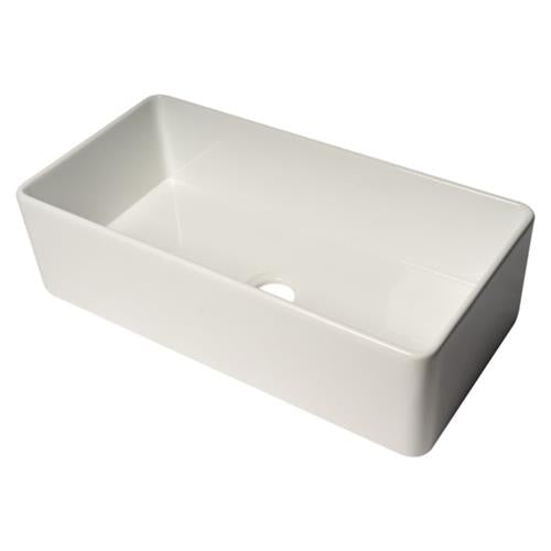 Alfi - 36 Inch White Thin Wall Single Bowl Smooth Apron Fireclay Kitchen Farm Sink