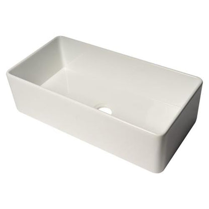Alfi - 36 Inch White Thin Wall Single Bowl Smooth Apron Fireclay Kitchen Farm Sink
