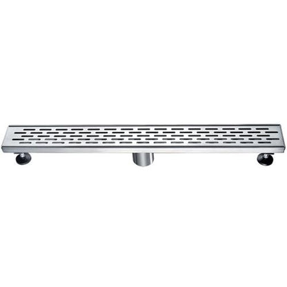 Alfi - 24 Inch Long Modern Stainless Steel Linear Shower Drain with Groove Holes