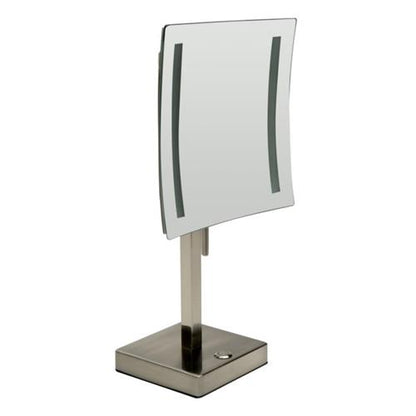 Alfi - Tabletop Square 8 Inch 5x Magnifying Cosmetic Mirror with Light