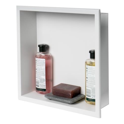 Alfi - 16 x 16 Inch Stainless Steel Square Single Shelf Bath Shower Niche