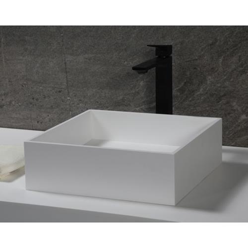 Alfi - 14 Inch Square White Matte Solid Surface Resin Sink