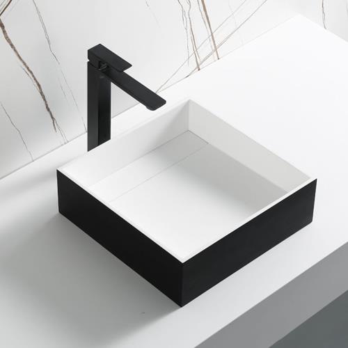 Alfi - Black Matte 14 Inch Square Solid Surface Resin Sink
