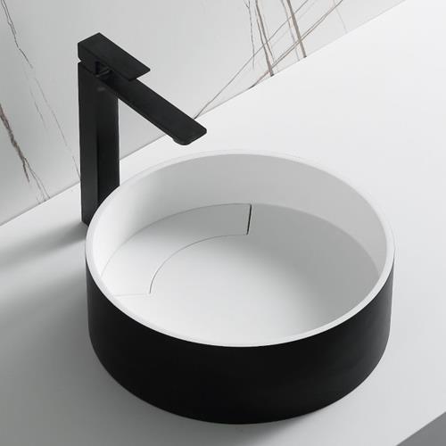 Alfi - Black Matte 15 Inch Round Solid Surface Resin Sink