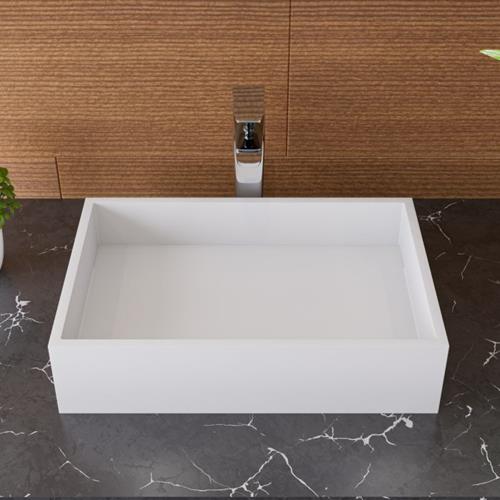 Alfi - 20 Inch x 14 Inch White Matte Solid Surface Resin Sink