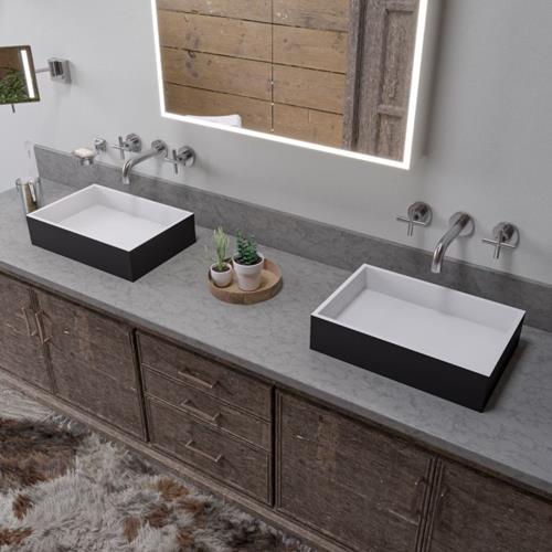 Alfi - Black Matte 20 Inch x 14 Inch Solid Surface Resin Sink