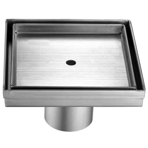 Alfi - 5 Inch x 5 Inch Modern Square Stainless Steel Shower Drain w/o Cover