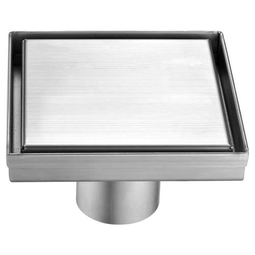 Alfi - 5 Inch x 5 Inch Modern Square Stainless Steel Shower Drain with Solid Cover