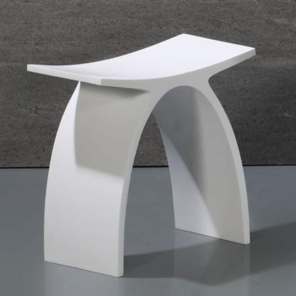 Alfi - Arched White Matte Solid Surface Resin Bathroom / Shower Stool