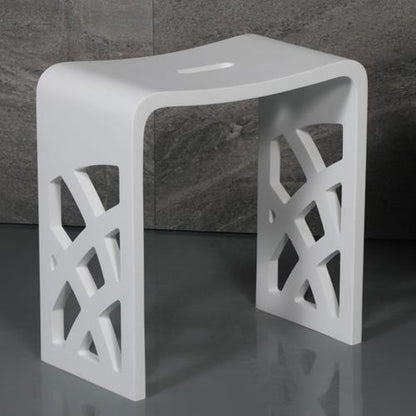 Alfi - Designer White Matte Solid Surface Resin Bathroom / Shower Stool