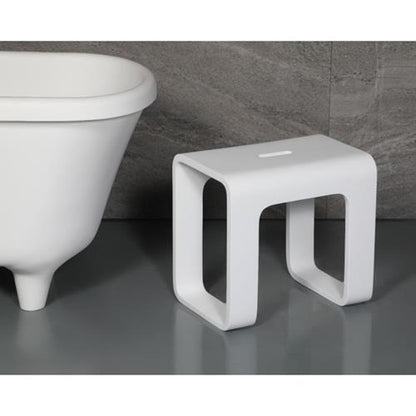 Alfi - White Matte Solid Surface Resin Bathroom / Shower Stool