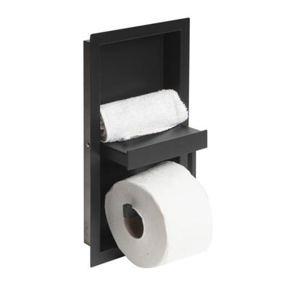 ALFI Brand Recessed Toilet Paper Holder - White Matte, Fits Extra Large Rolls