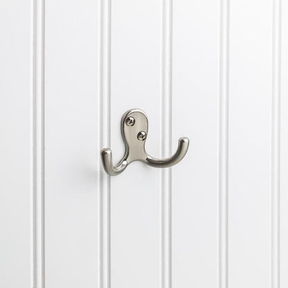 Elements - 1-7/8 Inch Double zinc wall mount coat hook.