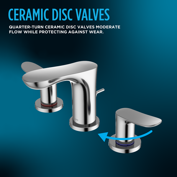 Toto - Lb Series Two Handle Widespread 1.2 Gpm Bathroom Sink Faucet With Drain Assembly, Polished Chrome