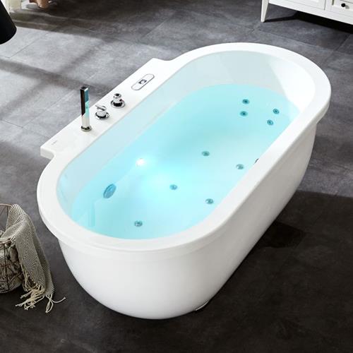 Eago -6 ft Acrylic White Whirlpool Bathtub w Fixtures
