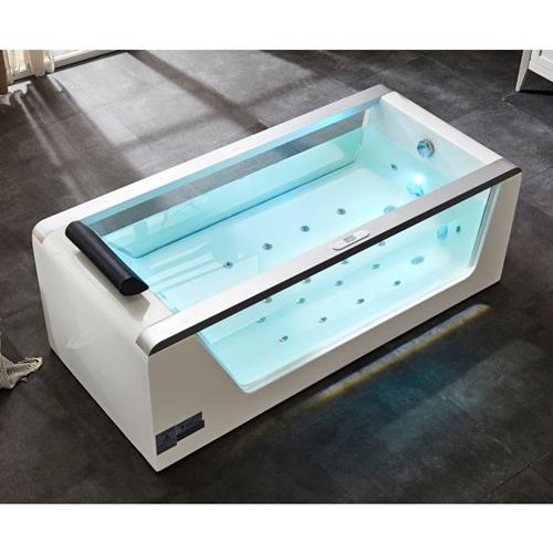Eago - 6 ft Clear Rectangular Acrylic Whirlpool Bathtub
