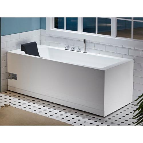 Eago -6 ft Acrylic White Rectangular Whirlpool Bathtub w Fixtures