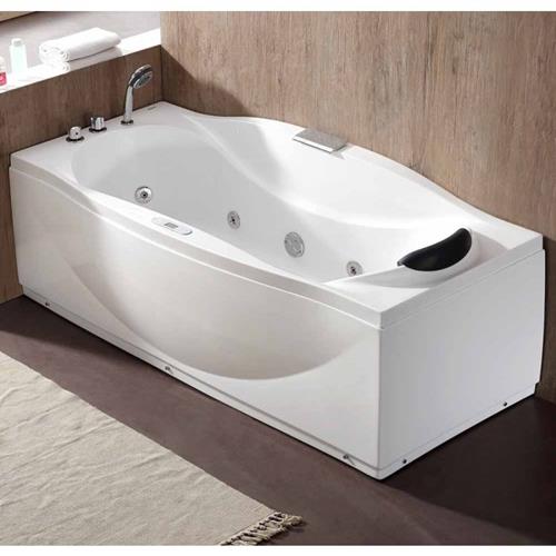 Eago - 6 ft Left Drain Acrylic White Whirlpool Bathtub w Fixtures