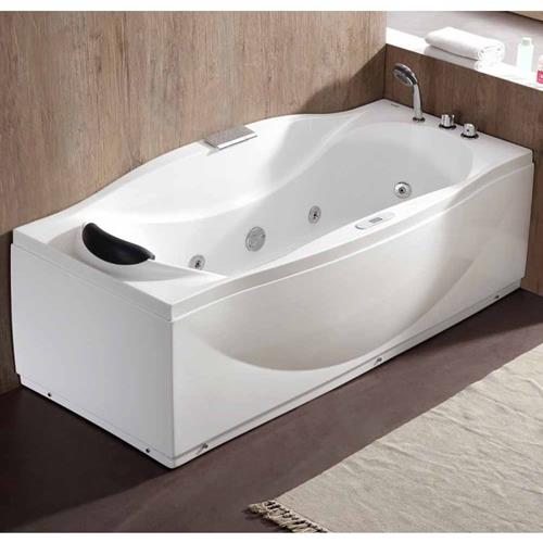 Eago - 6 ft Right Drain Acrylic White Whirlpool Bathtub w Fixtures