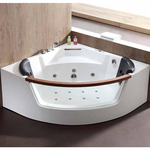 Eago - 5 ft Clear Rounded Corner Acrylic Whirlpool Bathtub for Two