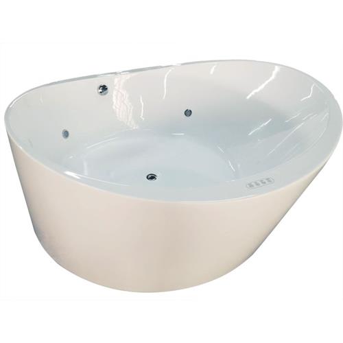 Eago - 66 Inch Round Free Standing Acrylic Air Bubble Bathtub