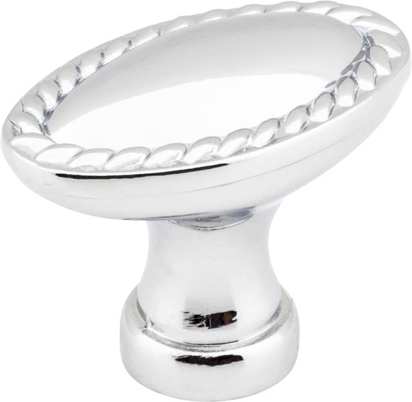 Elements - 1-3/8 Inch Overall Length Oval Rope Detailed Lindos Cabinet Knob