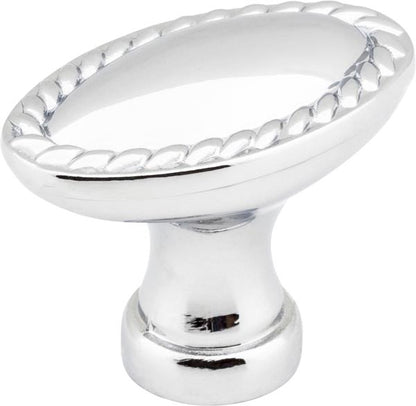 Elements - 1-3/8 Inch Overall Length Oval Rope Detailed Lindos Cabinet Knob