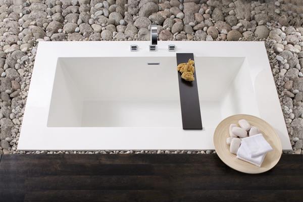 Wetstyle - Cube 72 X 40 X 24 Left and Back Wall Flanges Drop-in Bathtub
