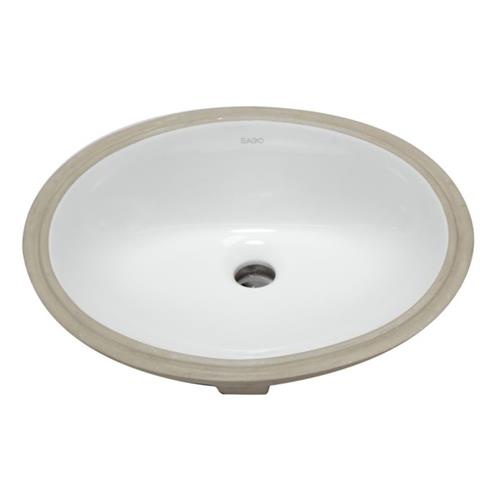 Eago - White Ceramic 18 Inch x15 Inch Undermount Oval Bathroom Sink