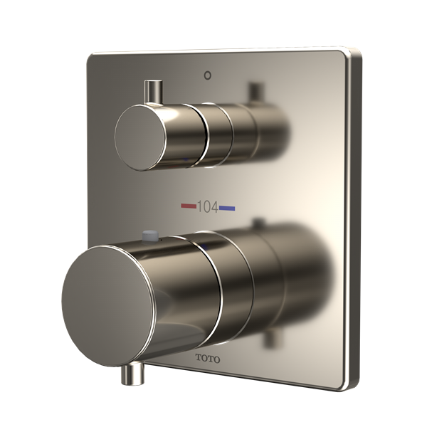 Toto - Square Thermostatic Mixing Valve With Two-Way Diverter Shower Trim