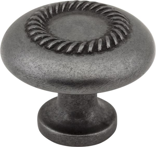 Elements - 1-1/4 Inch Diameter Rope Detailed Cypress Cabinet Mushroom Knob