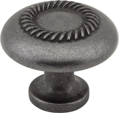 Elements - 1-1/4 Inch Diameter Rope Detailed Cypress Cabinet Mushroom Knob