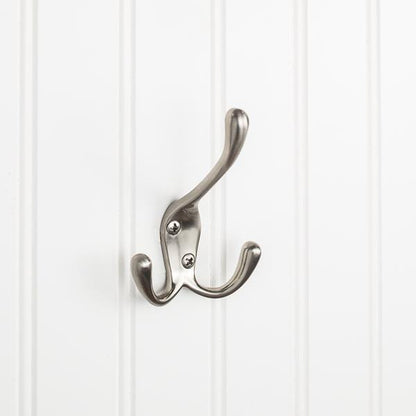 Elements - 4 Inch Triple zinc wall mount coat hook.