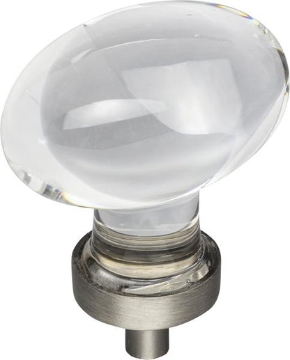 Jeffrey Alexander - 1-5/8 Inch Overall Length Football Glass Harlow Cabinet Knob