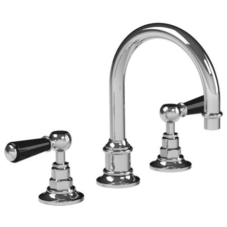 Lefroy Brooks - Classic Tubular 3-Hole Basin Mixer With Black Levers