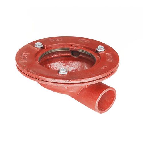 Infinity Drain - Clamp Down Drain Cast Iron, Side Outlet No Trap 4 Inch Throat, 2 Inch Outlet
