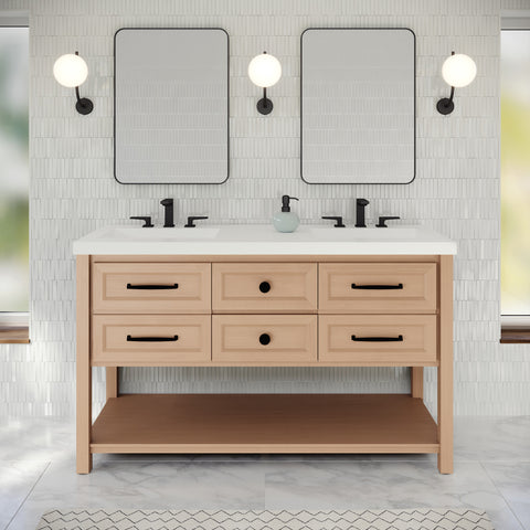 Jeffrey Alexander - Kipling 60 Inch W  Double Basin Bathroom Vanity Set
